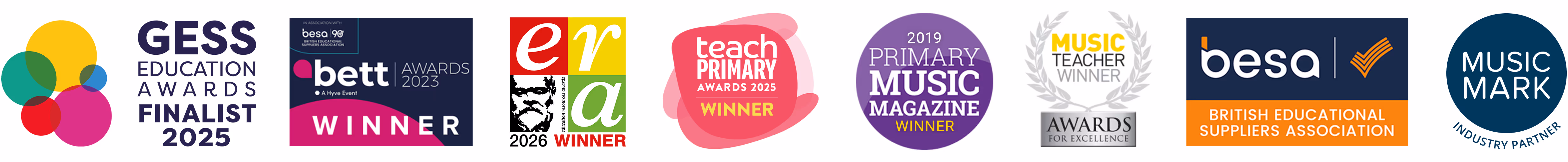 Awards and recognition for the Charanga music education platform and digital learning resources