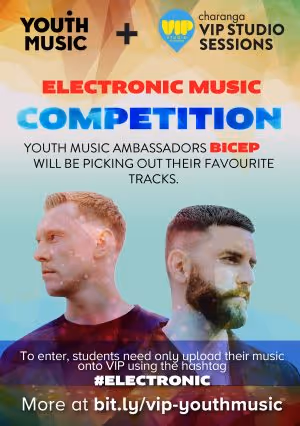 Poster for for the competition featuring Bicep.