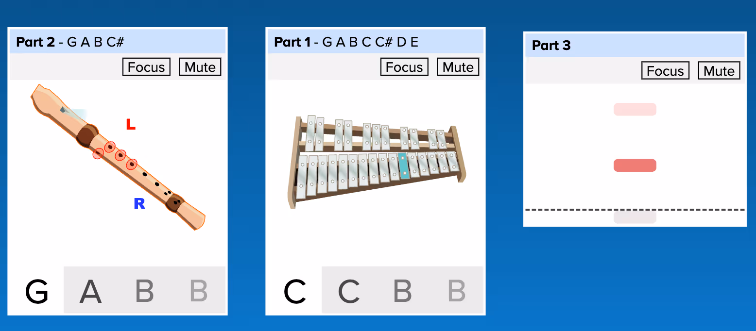 Screenshots of parts